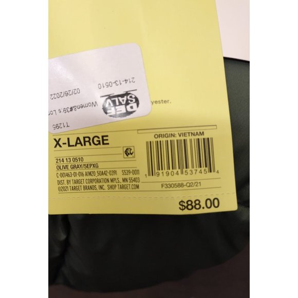 All in Motion Women’s Long Puffer Jacket w/ tuck away hoodie- olive gray - Picture 8 of 9